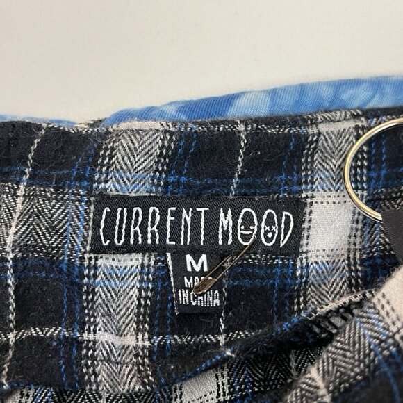 Current Mood Dolls Kill Plaid Patchwork Mini Dress Size M Medium Blue - Picture 4 of 8